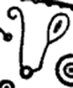 Forsyth Petroglyph detail of Draco constellation