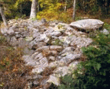 ancient stone wall atop Fort Mountain