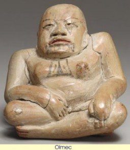 Olmec ceramic featuring forked-eye motif