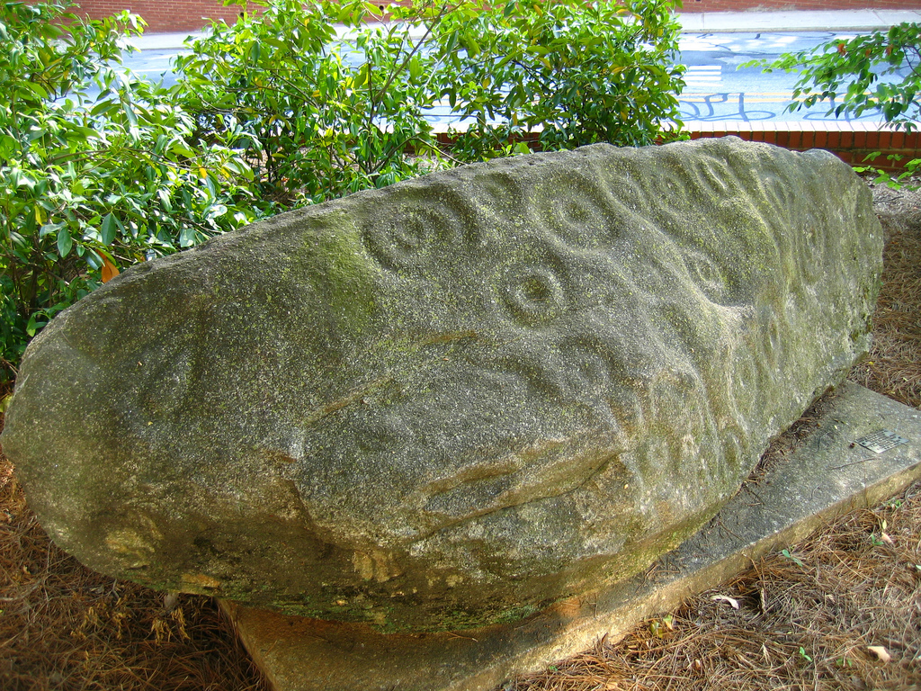 View of the Forsyth petroglyph at the University of Georgia