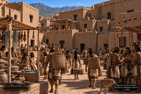 Paquime marketplace and traders
